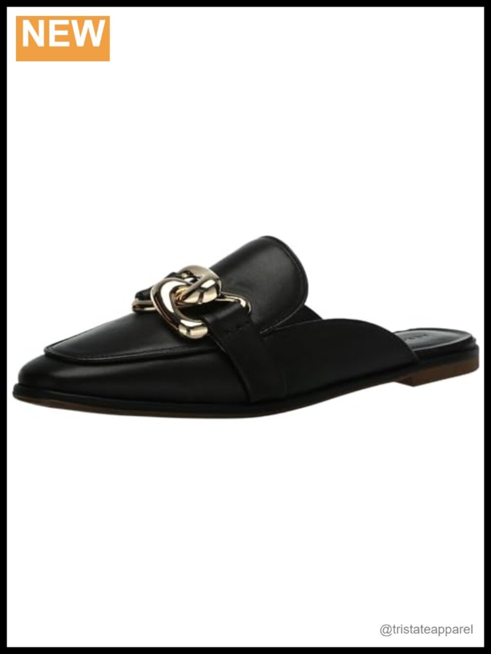 Leather Mules with Buckle Hardware and Cushioned Insole